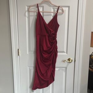 Chic MidLength Burgundy Dress